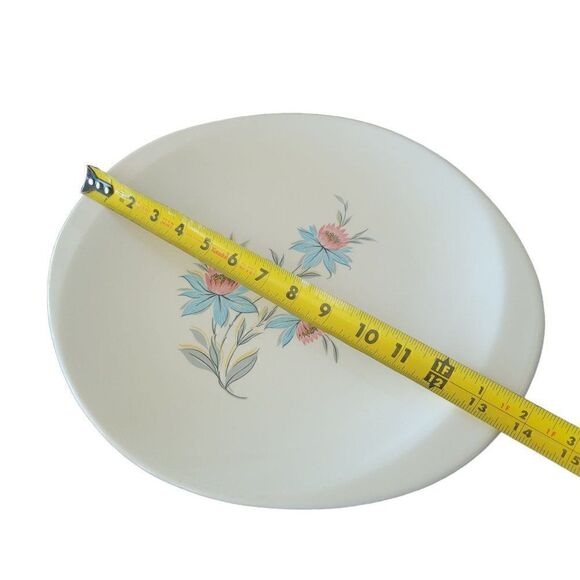 Vintage Steubenville Fairlane Blue & Pink Floral Serving Platter - Picture 4 of 5